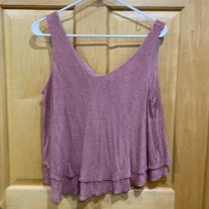 BOGO Soprano dusty pink layered v neck tank tops sz S